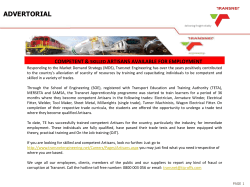Artisans Advertorial - Transnet Engineering