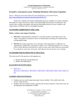 Modeling with Linear Equations