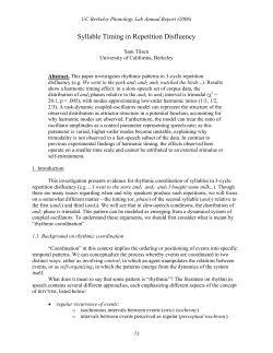 Syllable Timing in Repetition Disfluency