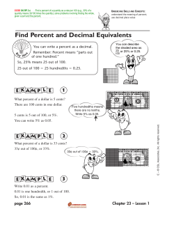 Find Percent and Decimal Equivalents