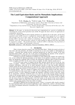 The Land Equivalent Ratio and Its Mutualistic Implications