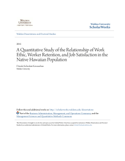 A Quantitative Study of the Relationship of Work