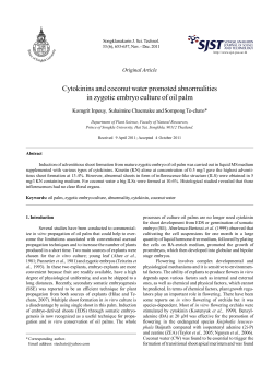 Cytokinins and coconut water promoted abnormalities in zygotic