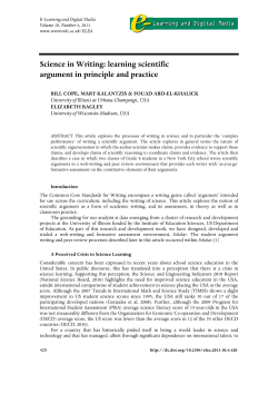 Science in Writing: learning scientific argument in