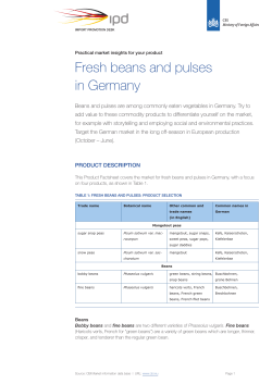 Fresh beans and pulses in Germany