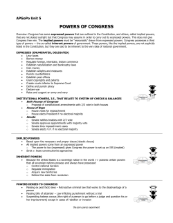 powers of congress - the jerry perez experiment