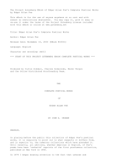 The Project Gutenberg EBook of Edgar Allan Poe`s Complete
