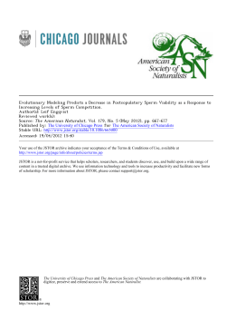 Evolutionary Modeling Predicts a Decrease in Postcopulatory Sperm