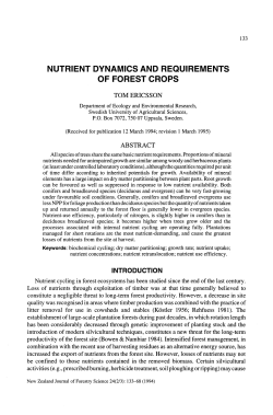 nutrient dynamics and requirements of forest crops