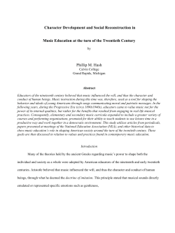 Character Development and Social Reconstruction in Music