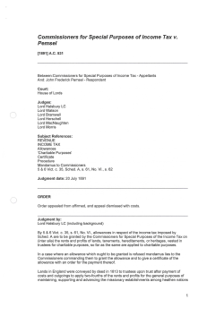 Commissioners for Special Purposes of Income Tax v. Pemsel