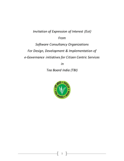 Invitation of Expression of Interest (EoI) From