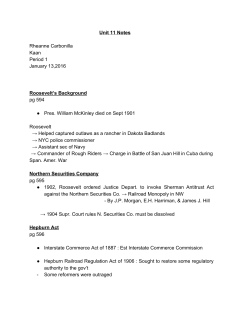 Rheanne Carbonilla Kaan Period 1 January 13,2016 Roosevelt`s