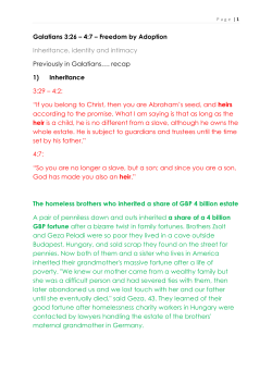 Galatians 3:26 &ndash; 4:7 - Plymouth Christian Centre