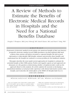 A Review of Methods to Estimate the Benefits of Electronic Medical