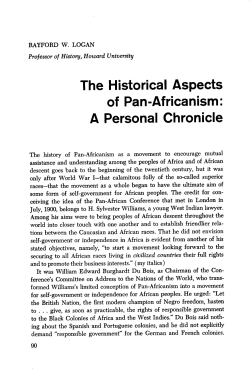 The Historical Aspects of Pan-Africanism A