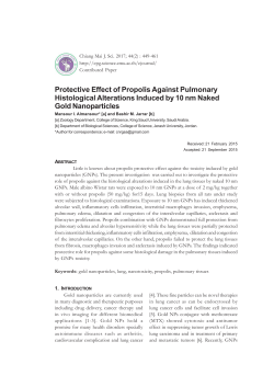 Protective Effect of Propolis Against Pulmonary Histological