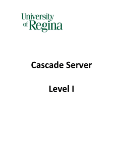 Cascade Server Level I