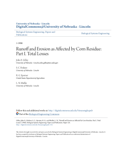 Runoff and Erosion as Affected by Corn Residue: Part I. Total Losses