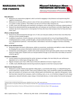 MARIJUANA FACTS FOR PARENTS