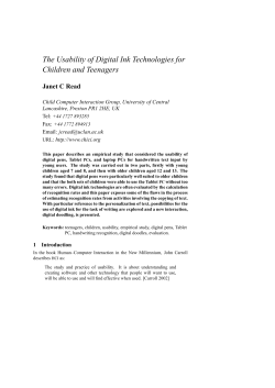 The Usability of Digital Ink Technologies for Children