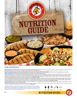 nutrition guide - Shane`s Rib Shack