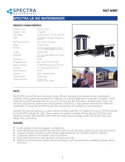 LB 400 Fact Sheet - Spectra Watermakers
