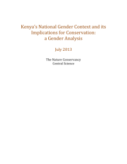 Kenya Gender Analysis - The Nature Conservancy