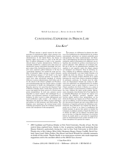 Contesting Expertise in Prison Law