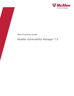 McAfee Vulnerability Manager 7.5 Best Practices Guide