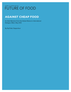 against cheap food - Global Alliance for the Future of Food