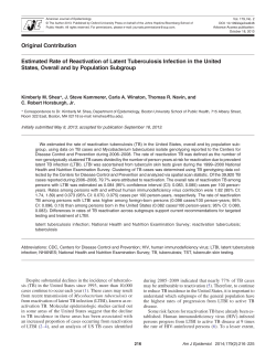 Estimated Rate of Reactivation of Latent Tuberculosis Infection in