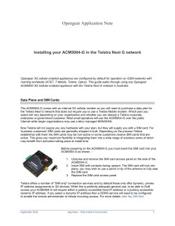Installing your ACM5004-G in the Telstra Next G network