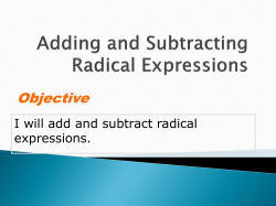 Adding and Subtracting Radical Expressions