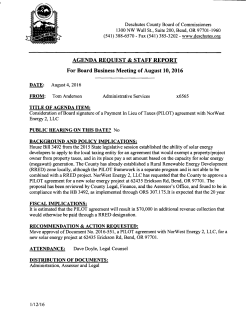 Payment in Lieu of Taxes Agreement - NorWest Energy