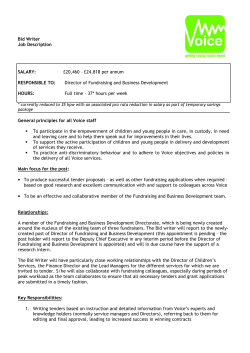 Bid Writer Job Description SALARY