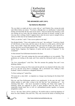 The Advanced Lady - Katherine Mansfield Society