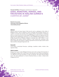 GoDs, MonsteRs, HeRoes, anD tRiCksteRs in aDeLina GURRea`s