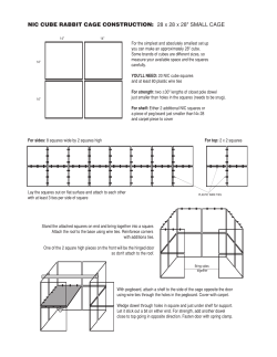 NIC CUBE RABBIT CAGE CONSTRUCTION: 28 x 28 x 28" SMALL