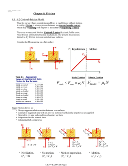 Chapter 8 - Friction