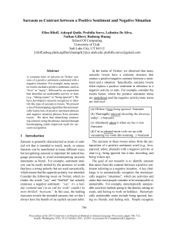Sarcasm as Contrast between a Positive Sentiment
