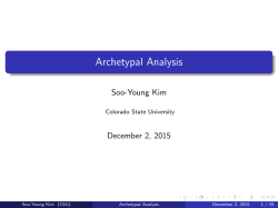 Archetypal Analysis - Department of Statistics, Colorado State