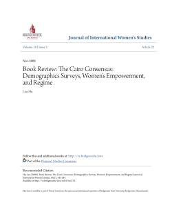 The Cairo Consensus: Demographics Surveys, Women`s