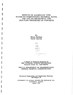 EFFECTS OF AGGREGATE TYPE, WATER-TO