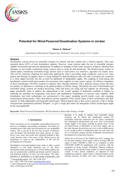 Potential for Wind-Powered Desalination Systems in Jordan