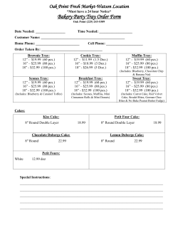 Party Tray Order Form - Oak Point Fresh Market