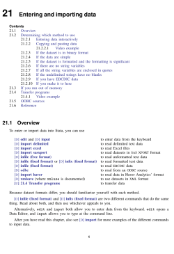 21 Entering and importing data