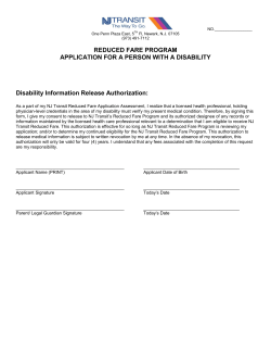 People with Disabilities Application