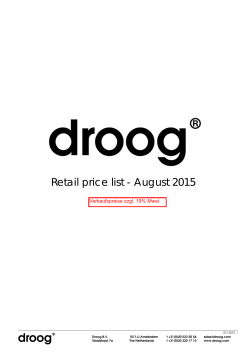 Retail price list - August 2015