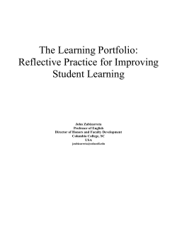 The Learning Portfolio: Reflective Practice for Improving - UW